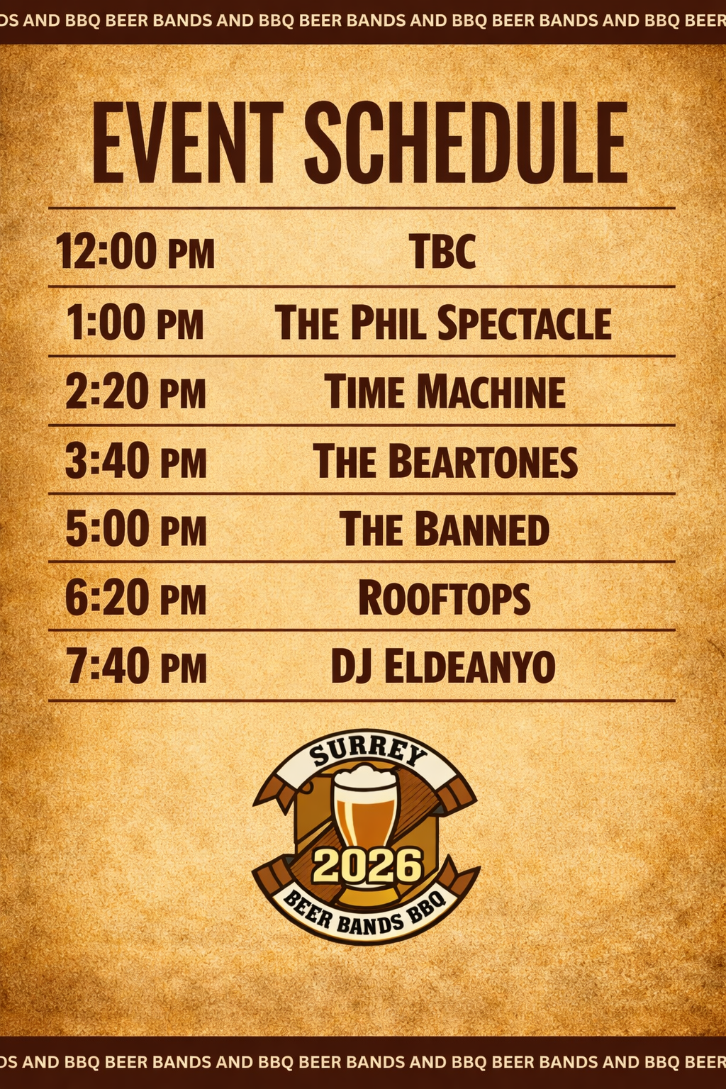 The Phil Spectacle Time Machine The Beartones The Banned Rooftops (DJ) Eldeanyo